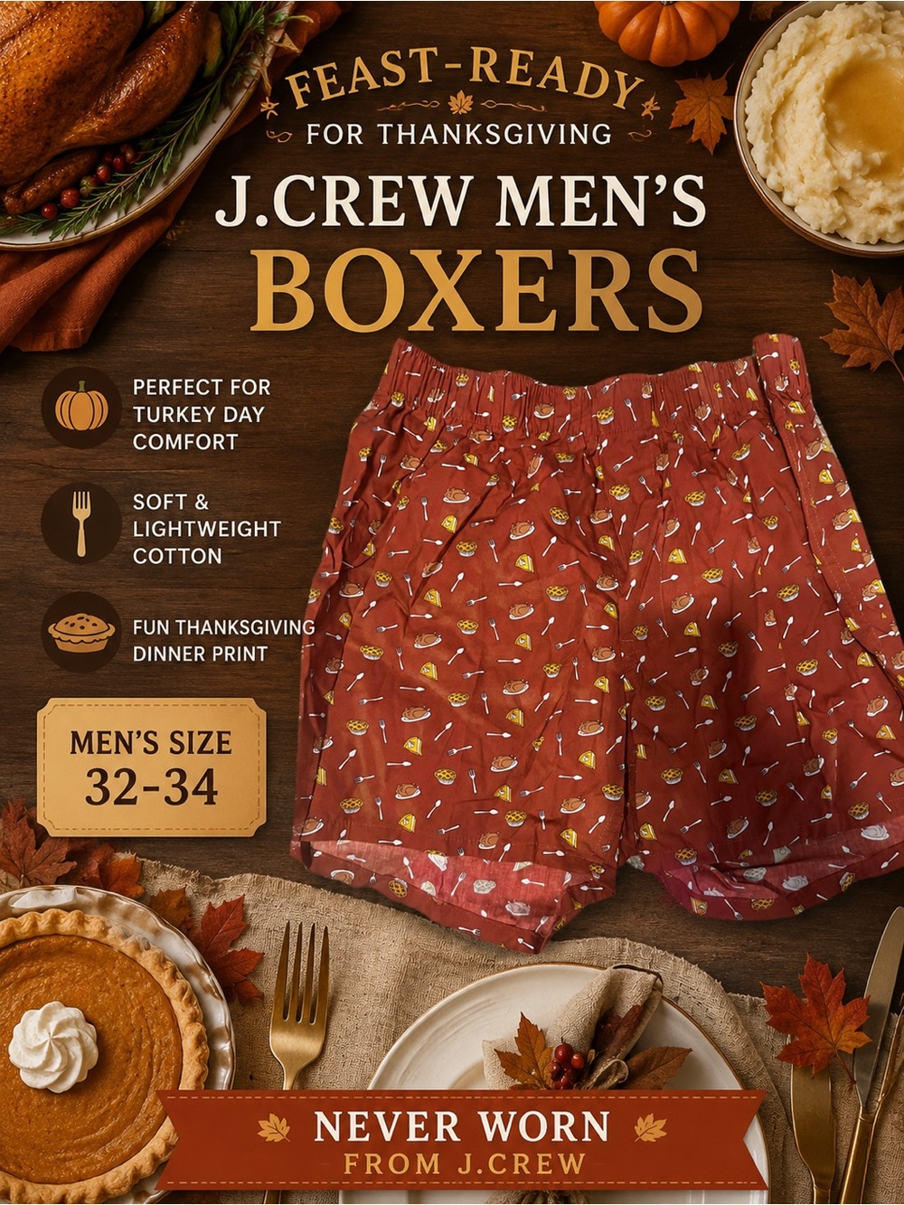 J Crew Mens Boxers Size Medium 32-34